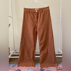 Zara burnt orange wide leg pants